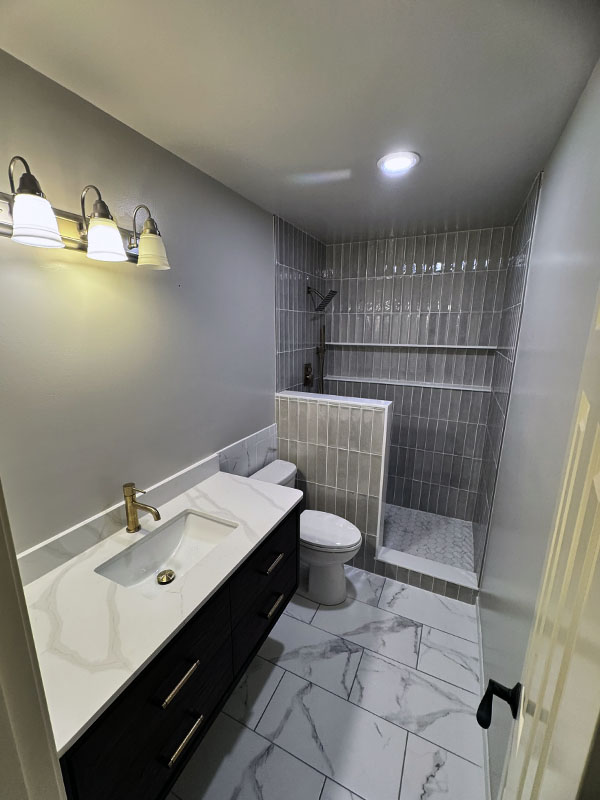 Bathroom remodel by Y&R Construction.