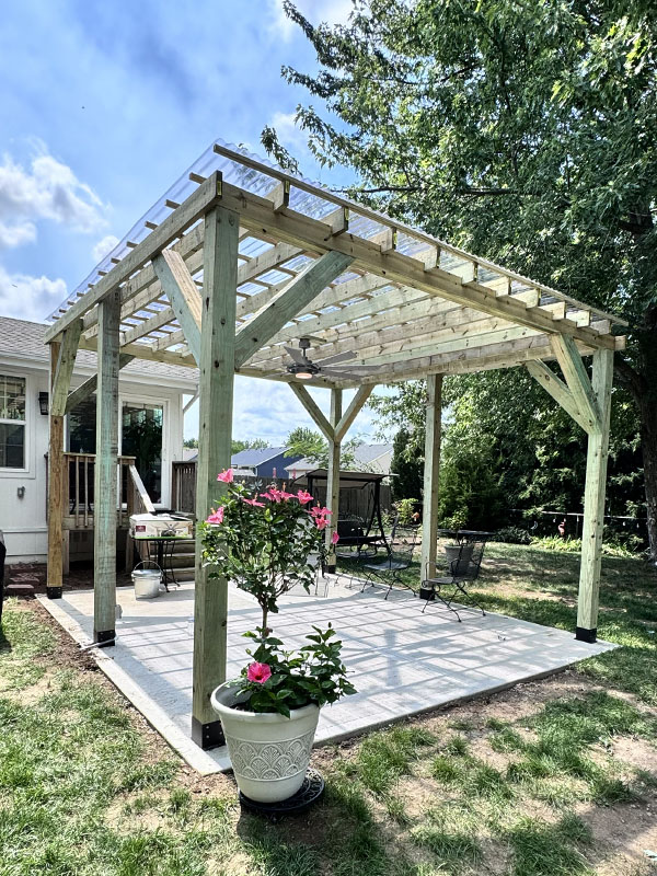 Exterior patio roof creation by Y&R Construction.