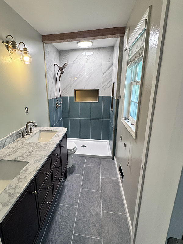 Bathroom remodel by Y&R Construction.