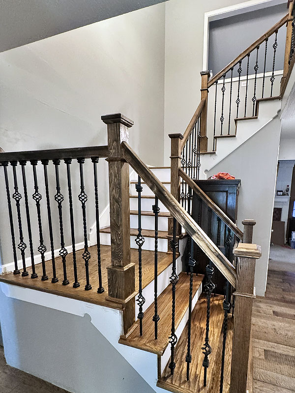 Interior staircase remodel and creation by Y&R Construction.